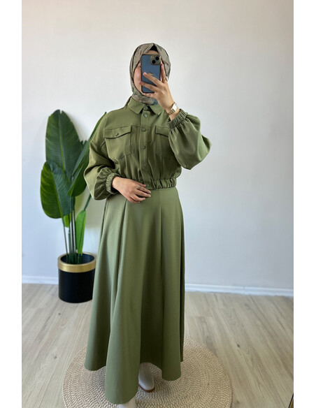 Bomber Ceketli Etekli Takım Yeşil