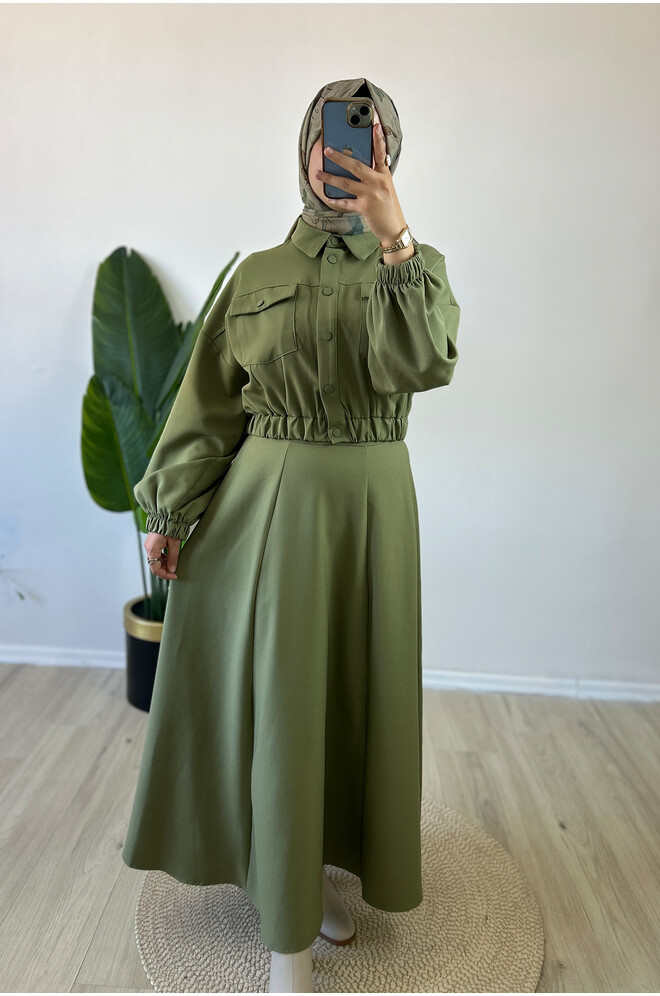 Bomber Ceketli Etekli Takım Yeşil