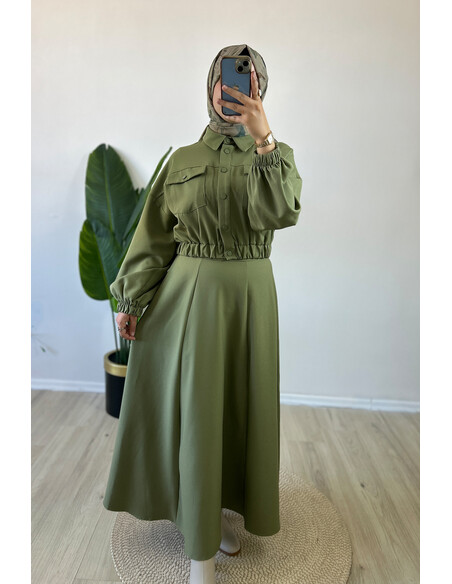 Bomber Ceketli Etekli Takım Yeşil