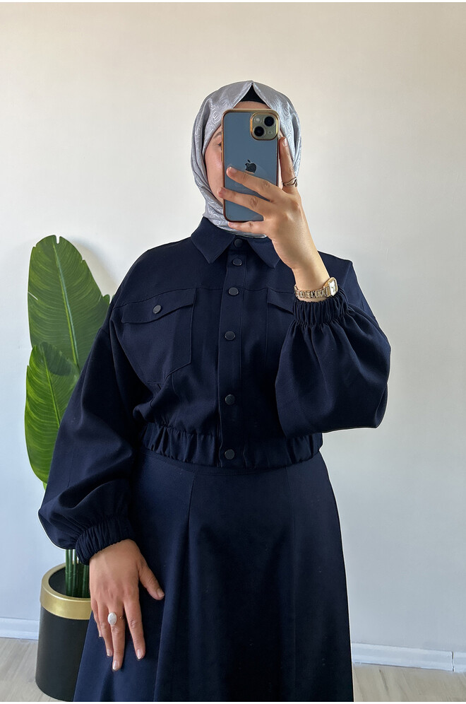 Bomber Ceketli Etekli Takım Lacivert