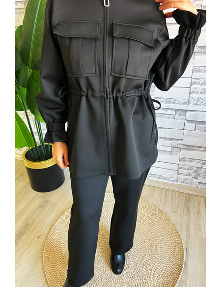 Belden Bağlamalı Scuba Takım Siyah