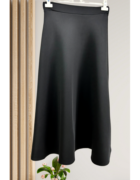 Beli Lastikli Scuba Kloş Etek Siyah