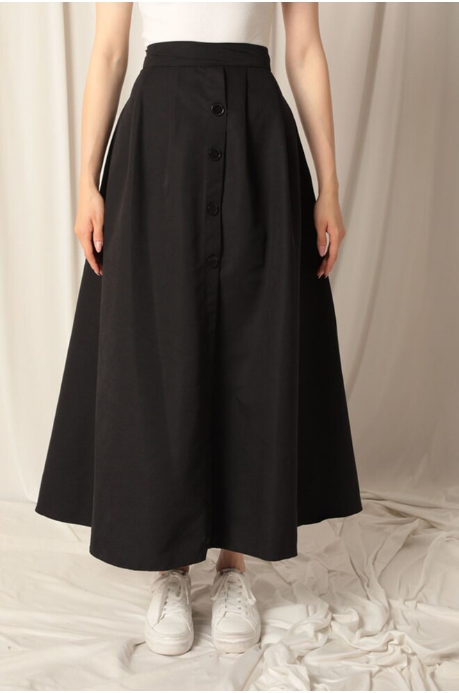 Torino Kumaş Kadın Siyah Etekli Takım