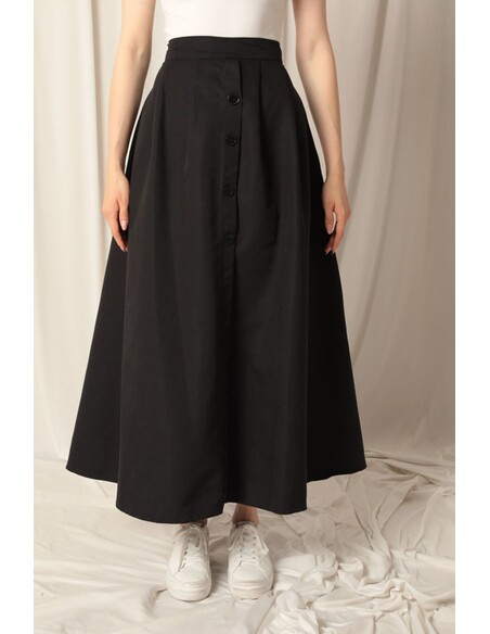 Torino Kumaş Kadın Siyah Etekli Takım