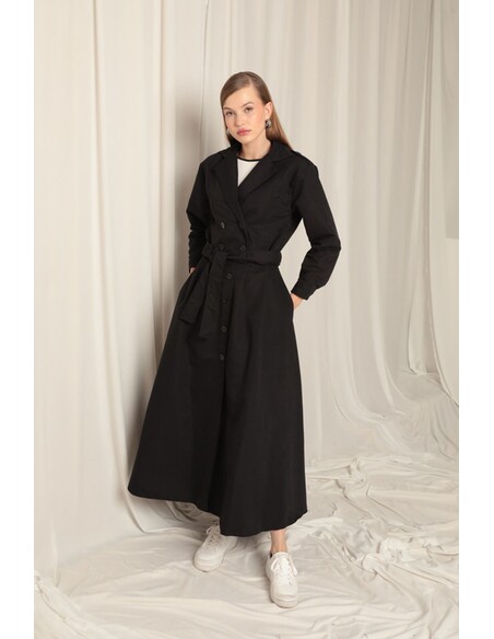 Torino Kumaş Kadın Siyah Etekli Takım