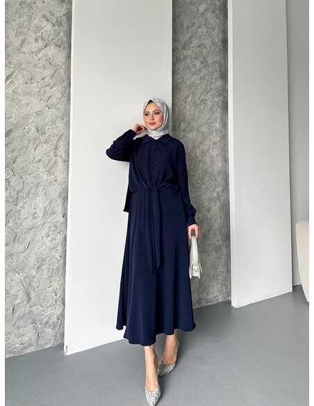 Melis İtalyan Krep İkili Takım - Lacivert