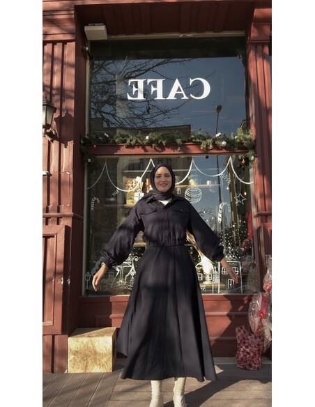 Bomber Ceketli Etekli Takım Lacivert