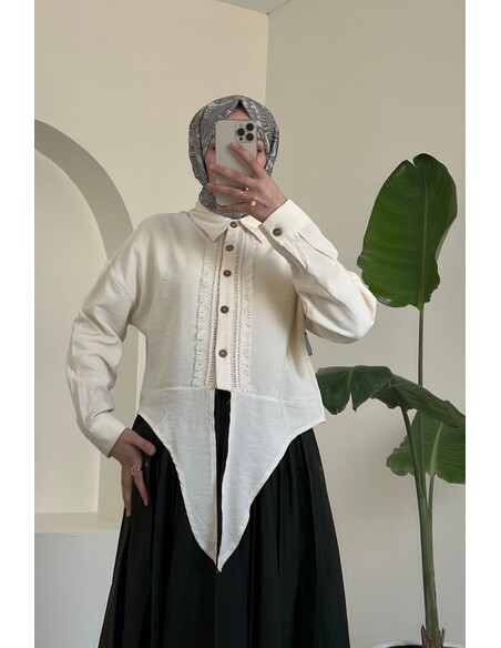 Mila Dantel Detaylı Gömlek