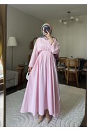 Wendy Poplin Kumaş Elbise - Pembe