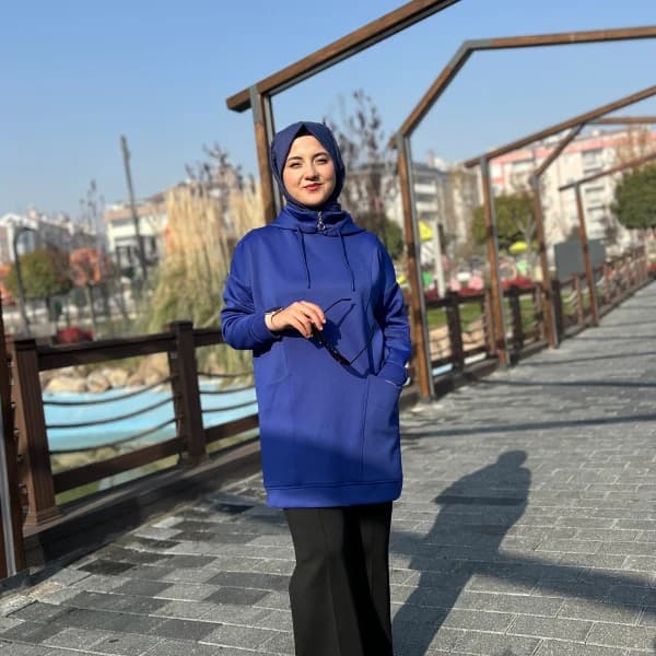Boğazı Fermuar Detaylı Sweat Saks