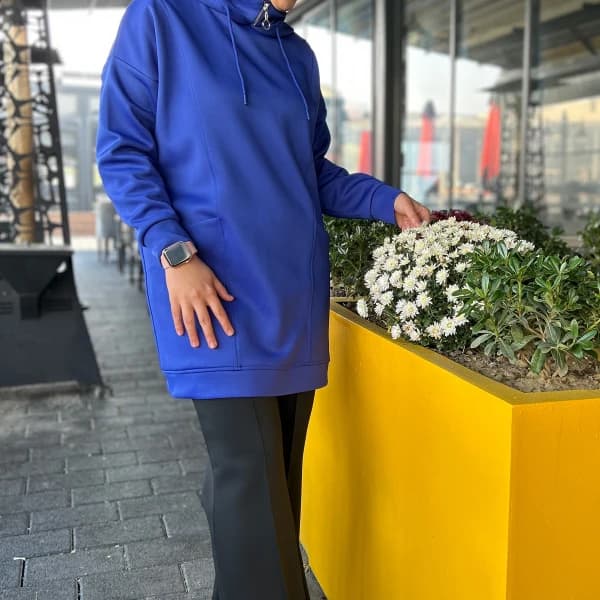 Boğazı Fermuar Detaylı Sweat Saks