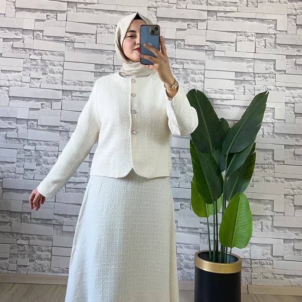 Premium Kalite Tüvit İkili Takım Krem