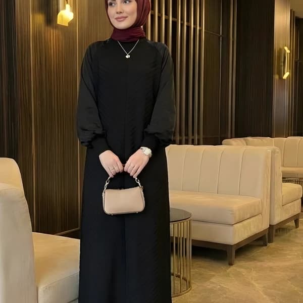 Özel Tasarım İpek Cupra Alya Elbise - Siyah