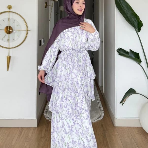 Mimoza Şifon Elbise - Lila