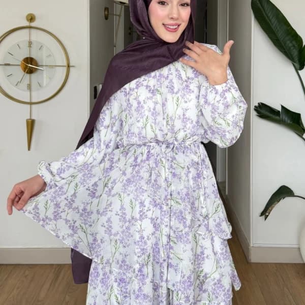 Mimoza Şifon Elbise - Lila