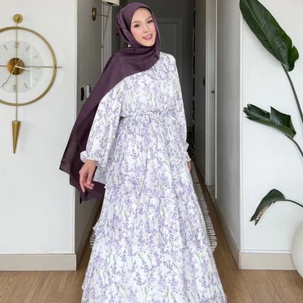 Mimoza Şifon Elbise - Lila